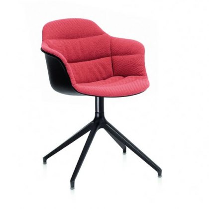 Bontempi Casa Mood dining chair - swivel central legs arms upholstered