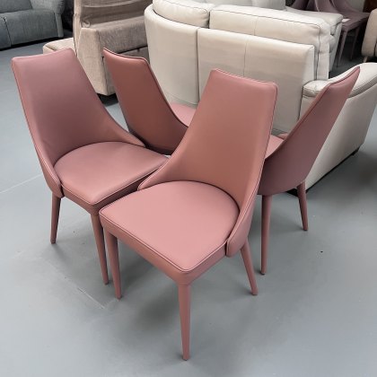 4 x Clara dining chairs 4011 covered in Nappa leather-PR23