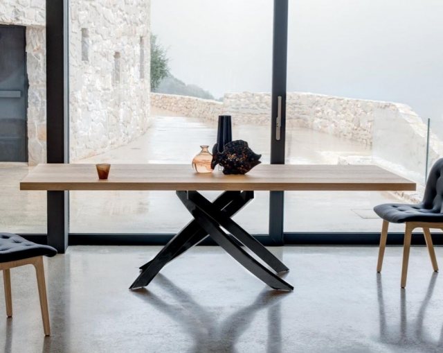 Bontempi Artistico fixed wood dining table