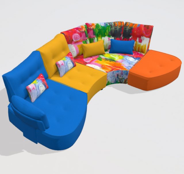 Fama Arianne Love sofa U1+S1+N+R+PT2 with 3cm feet