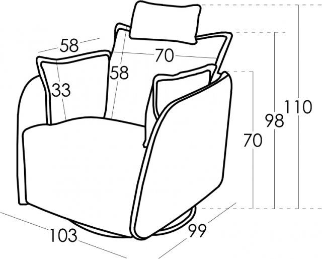 Fama Eva armchair dimensions