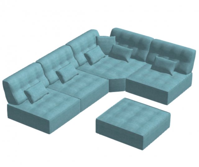 Fama Arianne Love 4 seater corner sofa with footstool