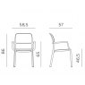 Nardi Riva outdoor dining chairs with arms dimensions