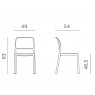 Nardi Riva outdoor dining chairs dimensions