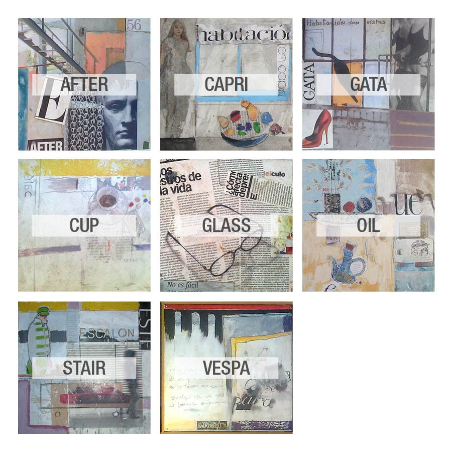 Fama After, Capri, Gata, Cup, Glass, Oil, Stair, Vespa fabric samples