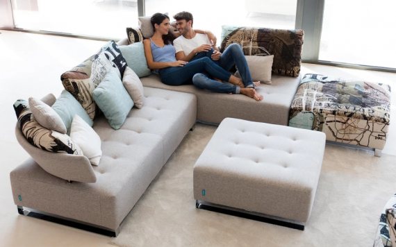 Fama Panky corner sofa with footstool
