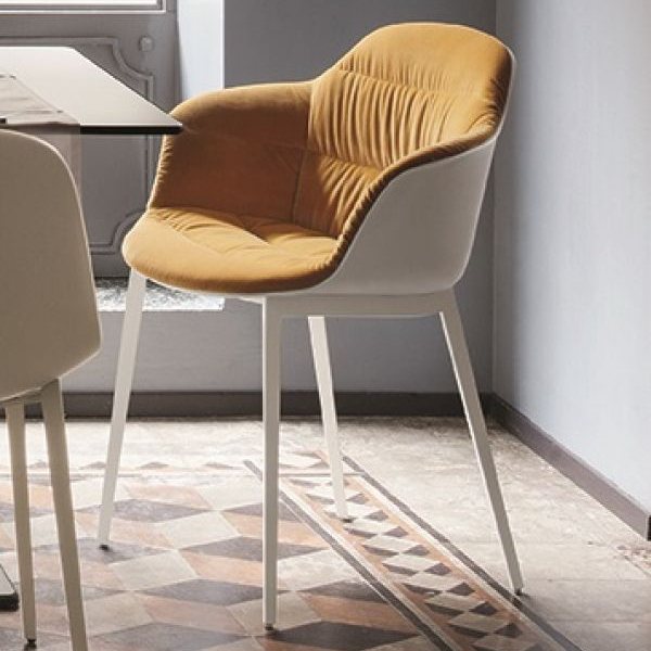 Bontempi Casa Mood Dining Chair Metal, Metal Frame Dining Chairs With Arms