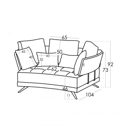 Fama Pacific 2 seater curved V12 sofa