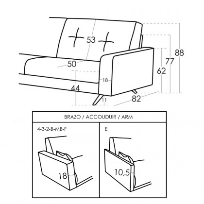 Fama Bari sofa chaise left arm module