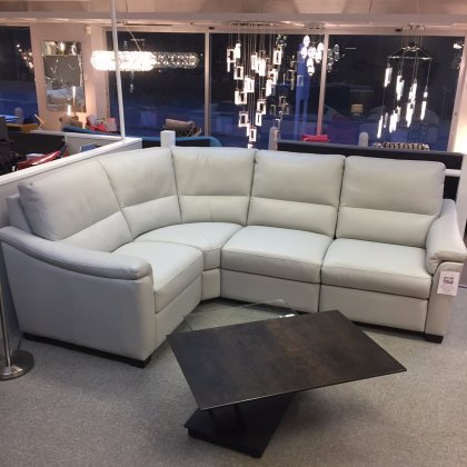 Milan leather corner sofa