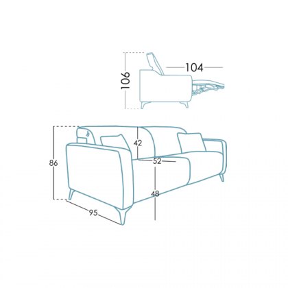 Fama Baltia 2 seater medium with sunset arms
