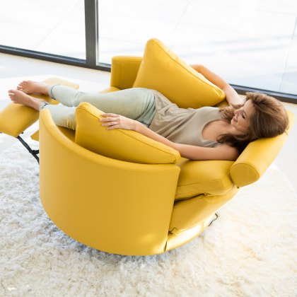 Fama Moon fabric power recliner armchair