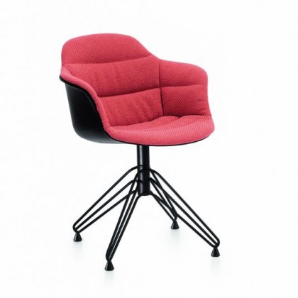 Bontempi Casa Mood dining chair - swivel 4 legs with arms upholstered