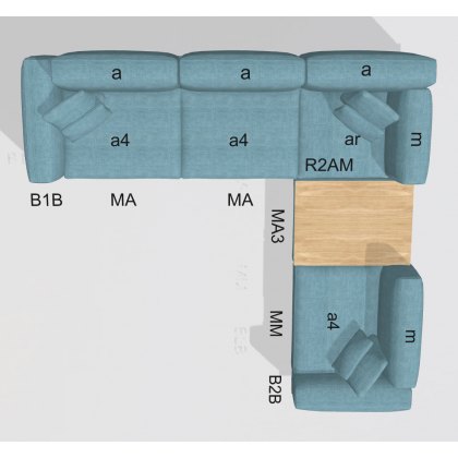 Fama Klee sofa set 6 - 323x299cm