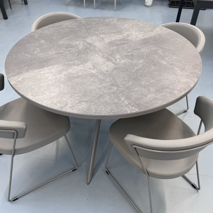 Connubia Calligaris extending Giove table 120-180 x 120cm - P321 ceramic with taupe legs