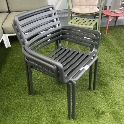 2 x Nardi Doga outdoor dining armchairs in antracite