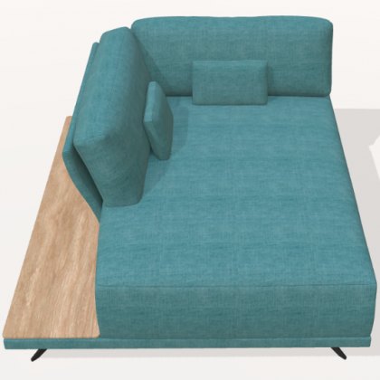 Fama Oasis left high arm & shelf chaise module