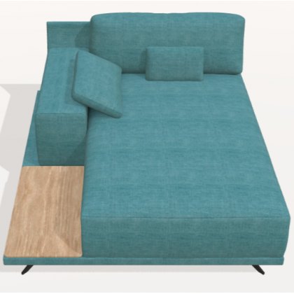 Fama Oasis left 30cm square arm & shelf chaise module