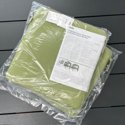 Nardi Doga dining chair seat pad in Avocado Sunbrella Set of 2