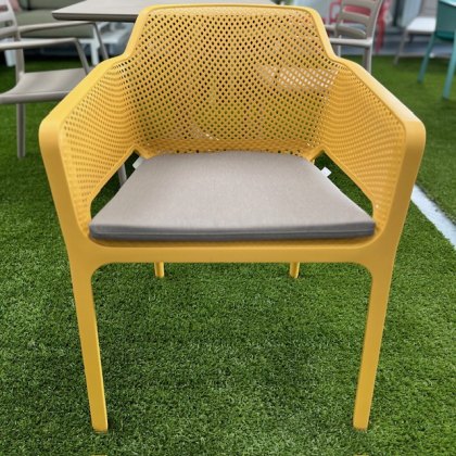 Nardi Net outdoor dining chair seat pad Set of 4 in Grey Stone