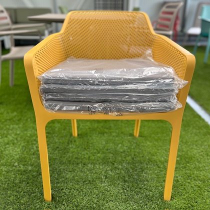 Nardi Net outdoor dining chair seat pad Set of 4 in Grey Stone
