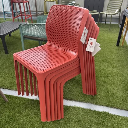 6 x Nardi Bit bistrot dining chairs in Corallo (5 day delivery)