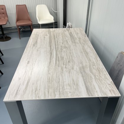 Ceramic dining table - 180 x 100cm with brushed steel legs
