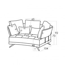 Fama Pacific large chaise corner with PX footstool