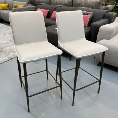 2 x Bontempi Casa Nata low barstools - covered in TR516 faux leather