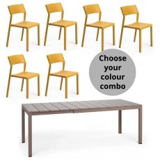 Nardi Rio 140 extending dining set with 6 x trill bistrot chairs Nardi Rio 140 extending dining set with 6 x trill bistrot chairs