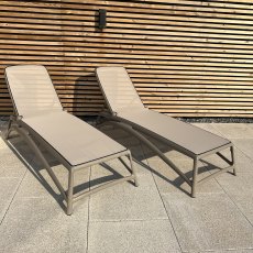 Nardi Atlantico outdoor sun loungers (set of 2) in tortora/tortora (in stock 5 day delivery)