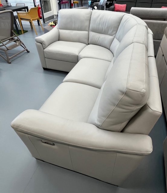 Milan real leather corner sofa