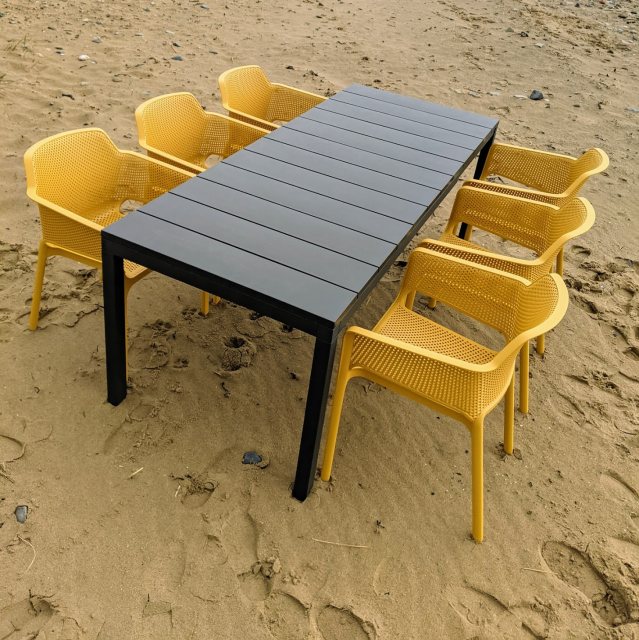 Modern outdoor table and chairs