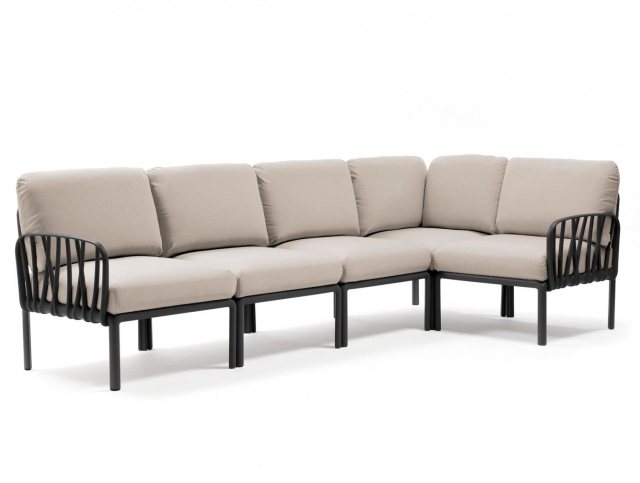 Nardi Komodo 5 seater corner sofa in anthracite