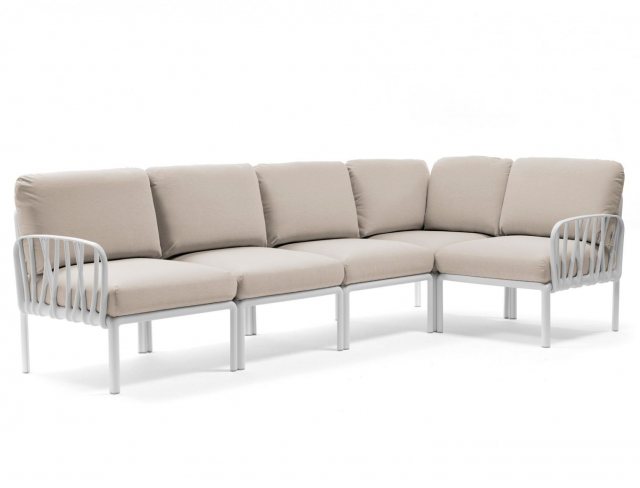 Nardi Komodo 5 seater corner sofa in white