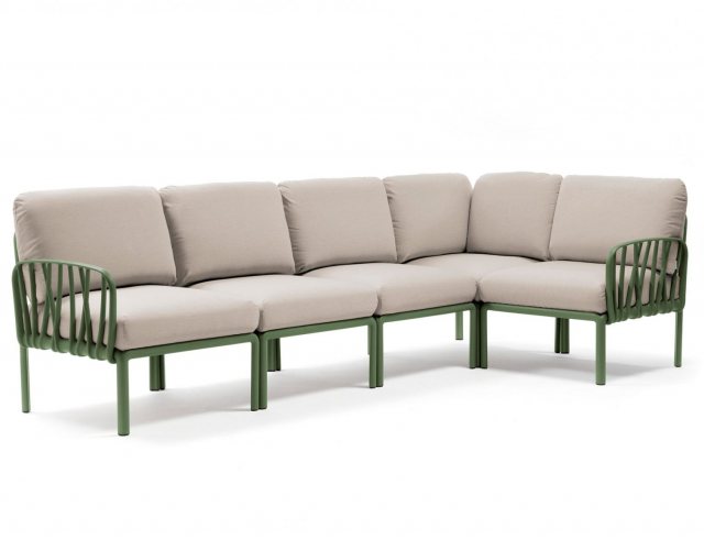 Nardi Komodo 5 seater corner sofa in green