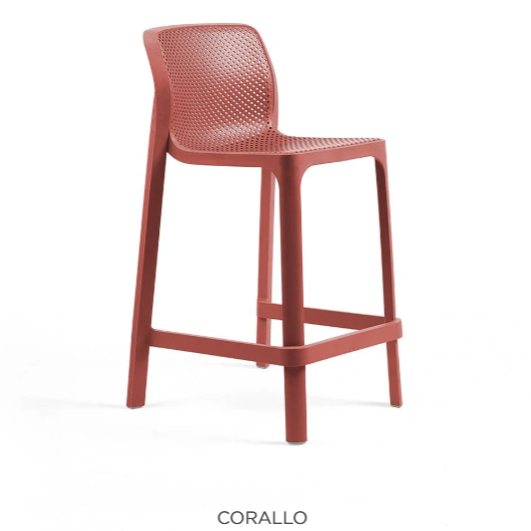 Nardi Net outdoor low stool (set of 2) coral