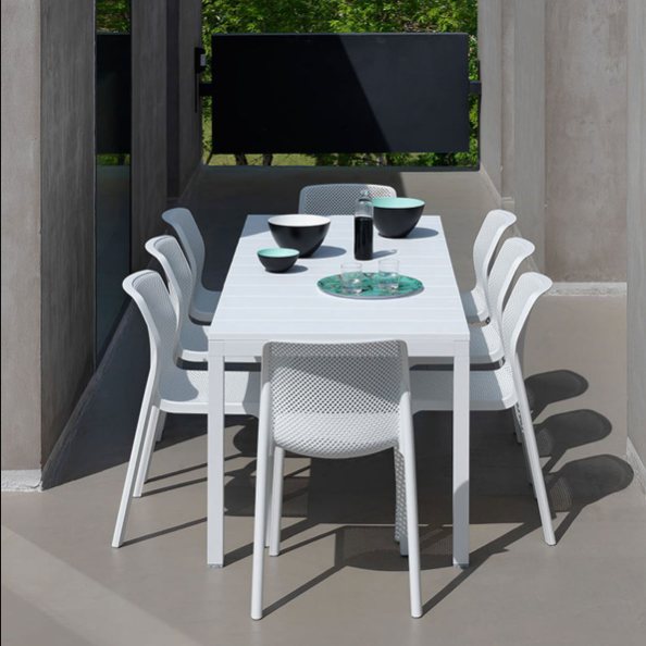 Nardi Rio outdoor extending dining table 140-210cm - white