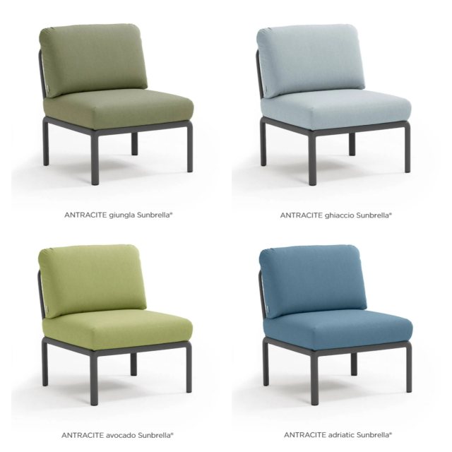 Nardi Komodo central outdoor seat module Antracite Sunbrella