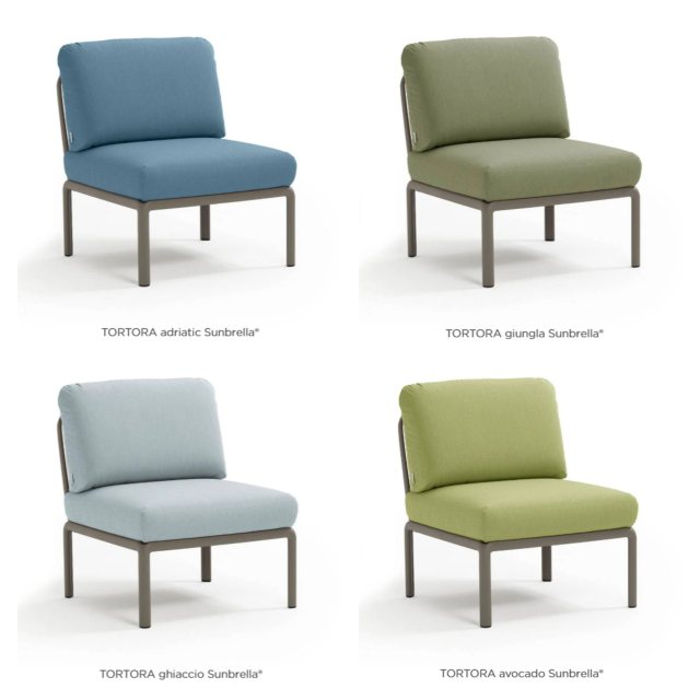 Nardi Komodo central outdoor seat module Tortora Sunbrella
