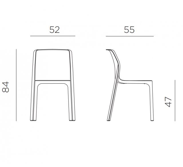 Nardi Bit outdoor chairs dimensions