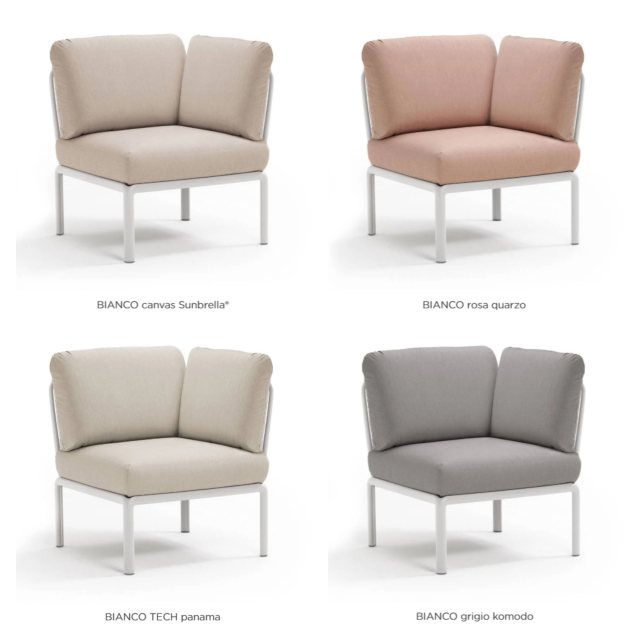 Nardi Komodo corner outdoor seat module Bianco