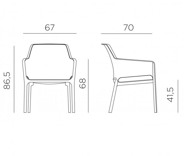 Nardi Net outdoor relax armchair dimensions