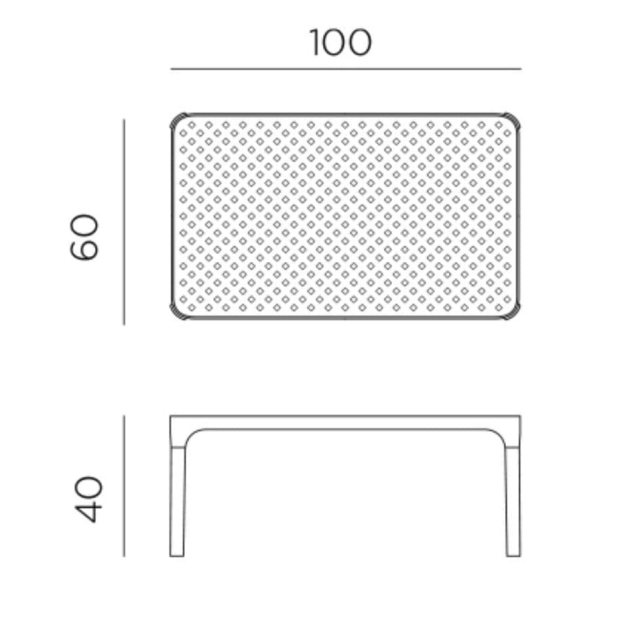 Nardi Net coffee table dimensions