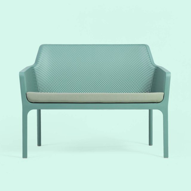 Nardi Net outdoor green bench with green seat pad