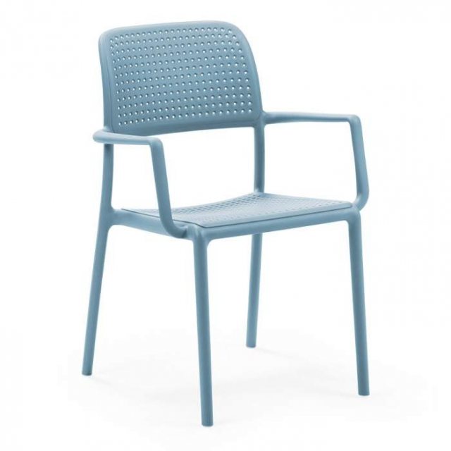 Nardi Bora outdoor dining chairs with arms blue