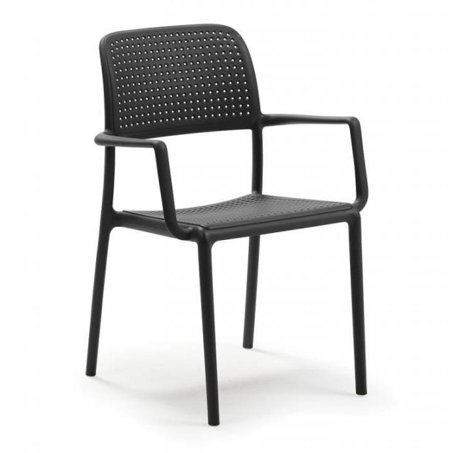 Nardi Bora outdoor dining chairs with arms anthracite