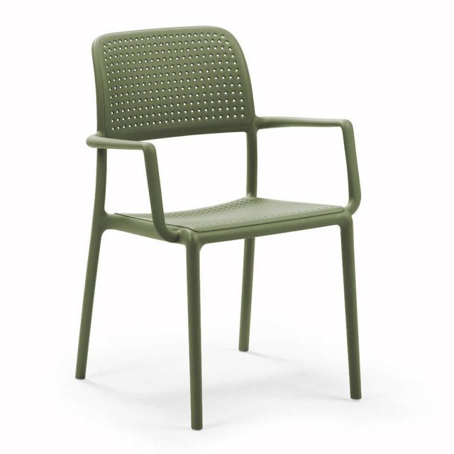 Nardi Bora outdoor dining chairs with arms green