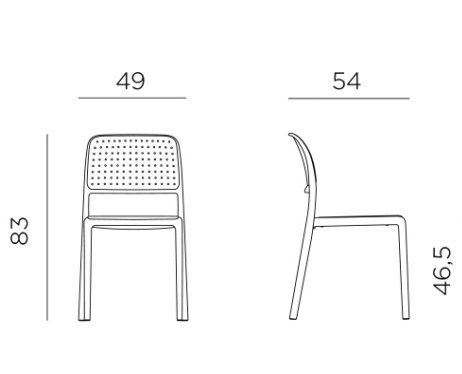 Nardi Bora outdoor dining chairs dimensions