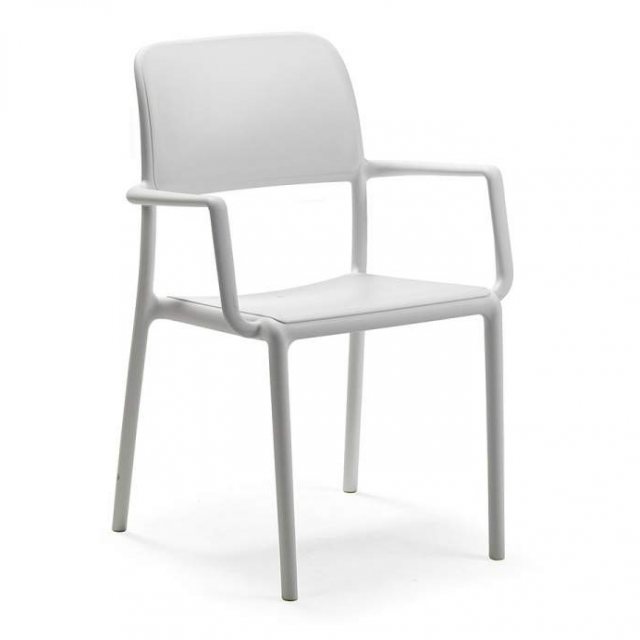 Nardi Riva outdoor dining chairs with arms white